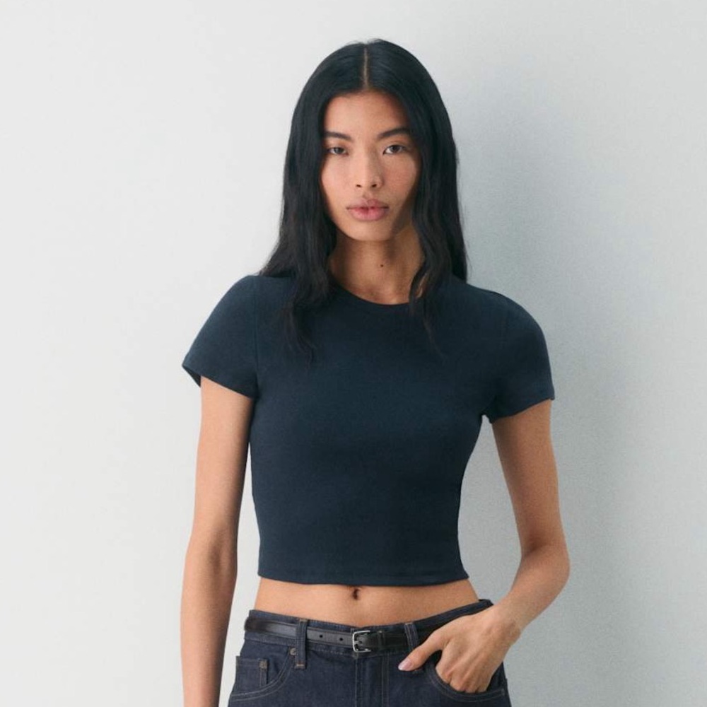 Classic black  Women's crop t shirt